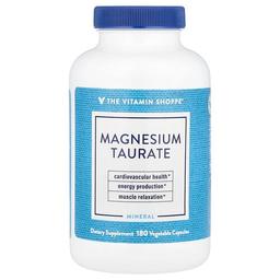 The Vitamin Shoppe Magnesium Taurate 180 Vegetable Capsules 62 5 Mg Per Capsule