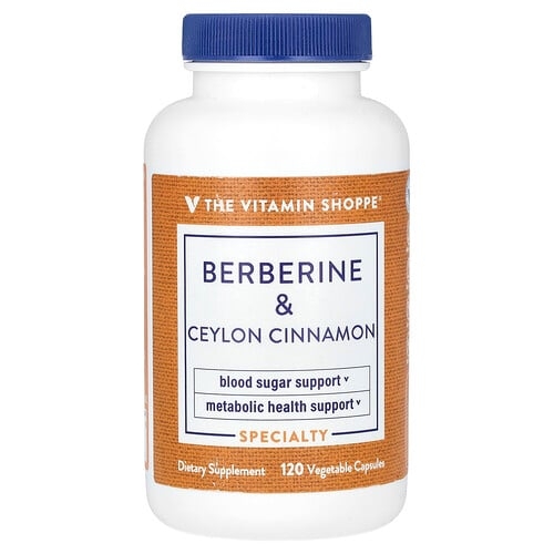 The Vitamin Shoppe Berberine Ceylon Cinnamon 120 Vegetable Capsules product image