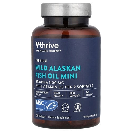Vthrive Wild Alaskan Fish Oil Mini 120 Softgels product image
