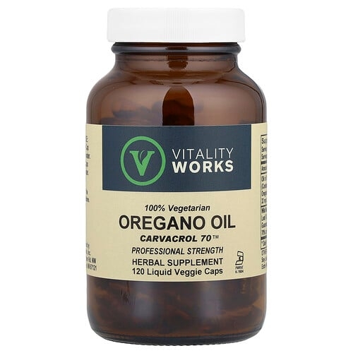 Vitality Works Oregano Oil Carvacrol 70 510 Mg 120 Liquid Veggie Caps product image