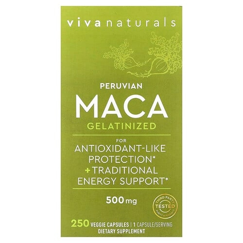 Viva Naturals Peruvian Maca Gelatinized 500 Mg 250 Veggie Capsules product image
