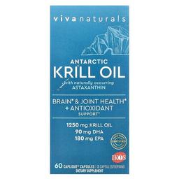 Viva Naturals Antarctic Krill Oil With Astaxanthin 60 Caplique Capsules