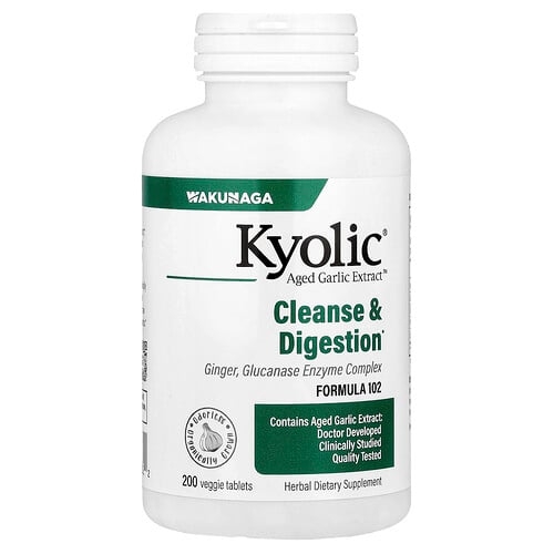 Kyolic Aged Garlic Extract Cleanse Digestion Formula 102 200 Veggie Tablets product image