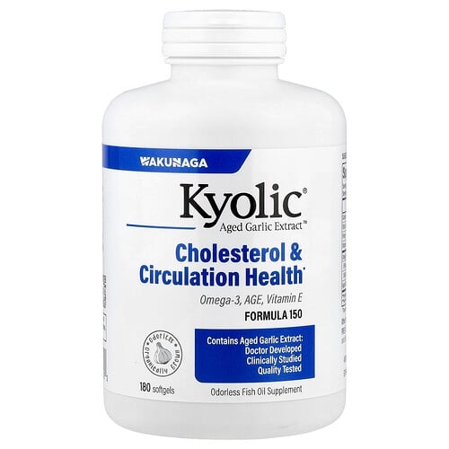 Kyolic Aged Garlic Extract Cholesterol Circulation Health 180 Softgels product image