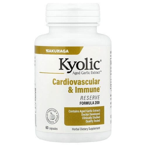 Kyolic Aged Garlic Extract Cardiovascular Immune Reserve Formula 200 60 Capsules 600 Mg Per Capsule product image