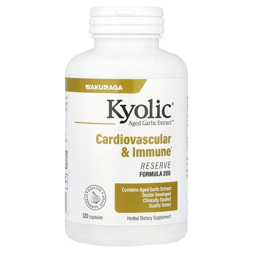 Kyolic Aged Garlic Extract Cardiovascular Immune Reserve Formula 200 120 Capsules 600 Mg Per Capsule product image