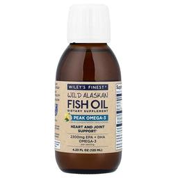 Wiley S Finest Wild Alaskan Fish Oil Peak Omega 3 Natural Lemon 4 23 Fl Oz 125 Ml