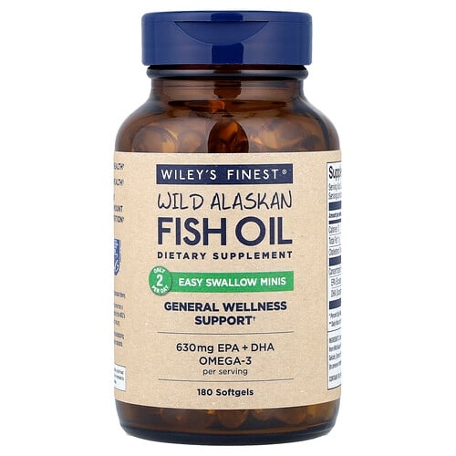 Wiley S Finest Wild Alaskan Fish Oil Easy Swallow Minis 180 Softgels product image