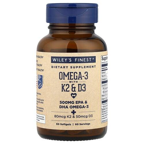 Wiley S Finest Omega 3 With K2 D3 60 Softgels product image