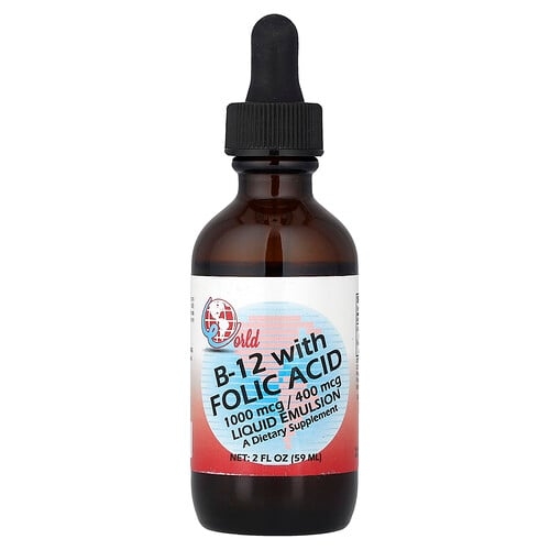 World Organic B 12 With Folic Acid 2 Fl Oz 59 Ml product image