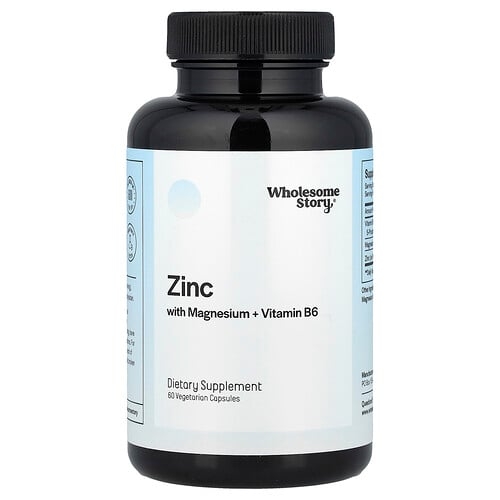 Wholesome Story Zinc With Magnesium Vitamin B6 60 Vegetarian Capsules product image