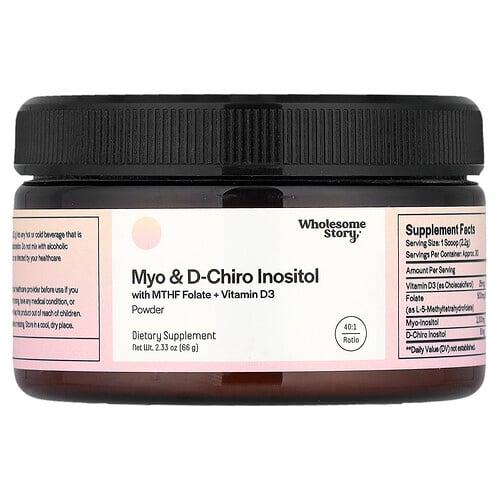 Wholesome Story Myo D Chiro Inositol With Mthf Folate Vitamin D3 Powder 2 33 Oz 66 G product image