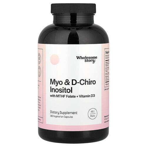 Wholesome Story Myo D Chiro Inositol With Mthf Folate Vitamin D3 360 Vegetarian Capsules product image