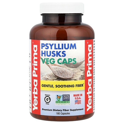 Yerba Prima Psyllium Husks Veg Caps 180 Capsules product image