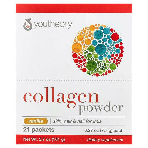 Youtheory Collagen Powder Vanilla 21 Packets 0 27 Oz 7 7 G Each product image