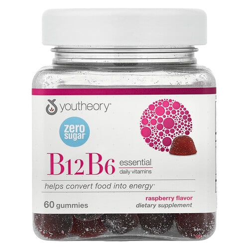 Youtheory Vitamin B12 B6 Gummies Raspberry 60 Gummies product image