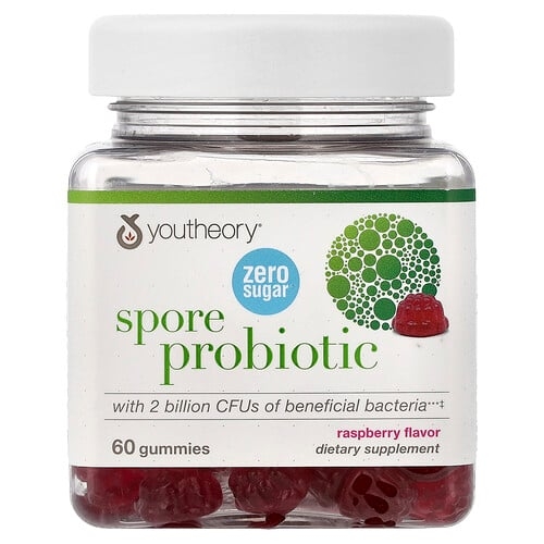 Youtheory Spore Probiotic Gummies Raspberry 60 Gummies product image