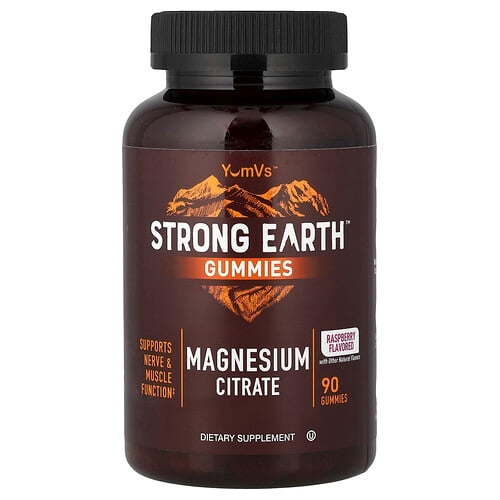 Yumvs Strong Earth Gummies Magnesium Citrate Raspberry 90 Gummies product image