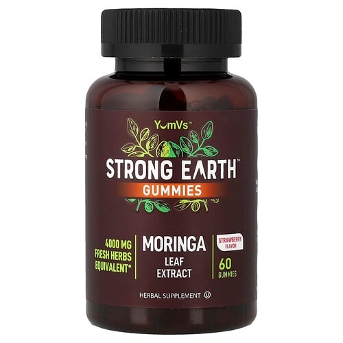 Yumvs Strong Earth Gummies Moringa Leaf Extract Strawberry 60 Gummies 200 Mg Per Gummy product image