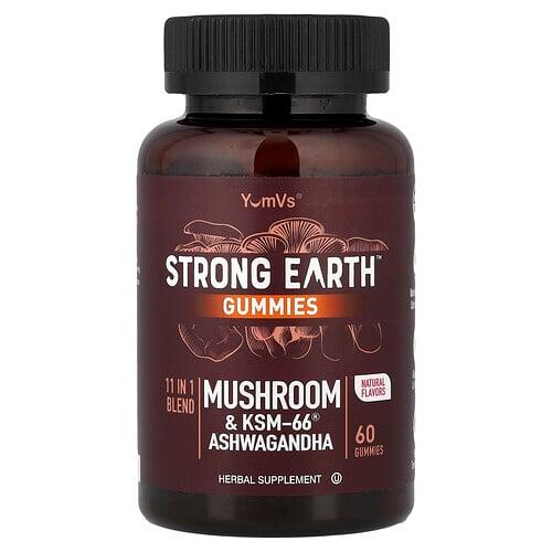 Yumvs Strong Earth Gummies Mushroom Ksm 66 Ashwagandha 60 Gummies product image