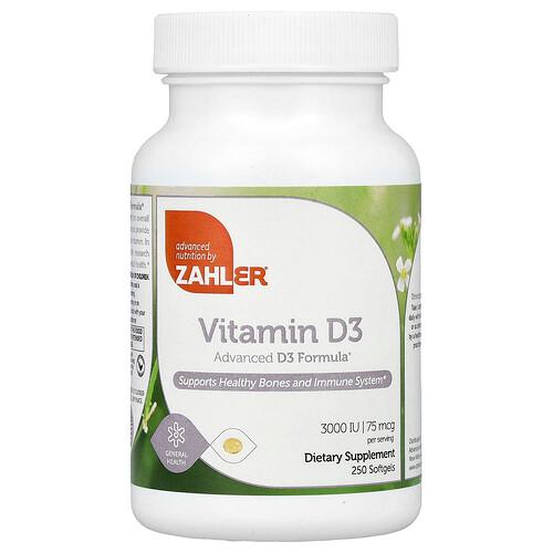 Zahler Vitamin D3 Advanced D3 Formula 75 Mcg 3 000 Iu 250 Softgels product image
