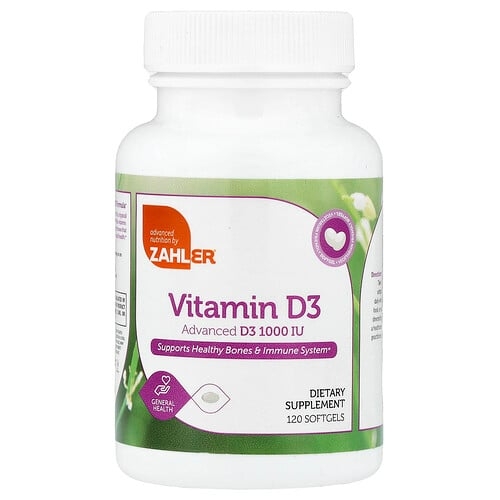 Zahler Vitamin D3 25 Mcg 1 000 Iu 120 Softgels product image
