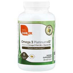 Zahler Omega 3 Platinum D Advanced Omega 3 Fish Oil Vitamin D3 180 Softgels