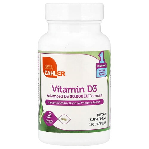 Zahler Vitamin D3 1 250 Mcg 50 000 Iu 120 Capsules product image