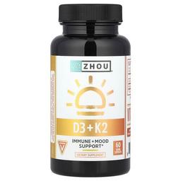 Zhou Nutrition D3 K2 60 Veggie Capsules