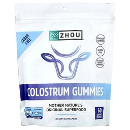 Zhou Nutrition Colostrum Gummies Natural Peach 60 Gummies